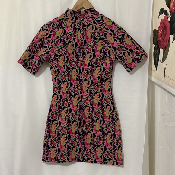 Zara Geometric Design Short Sleeve Mini Dress a177 - Picture 4 of 4